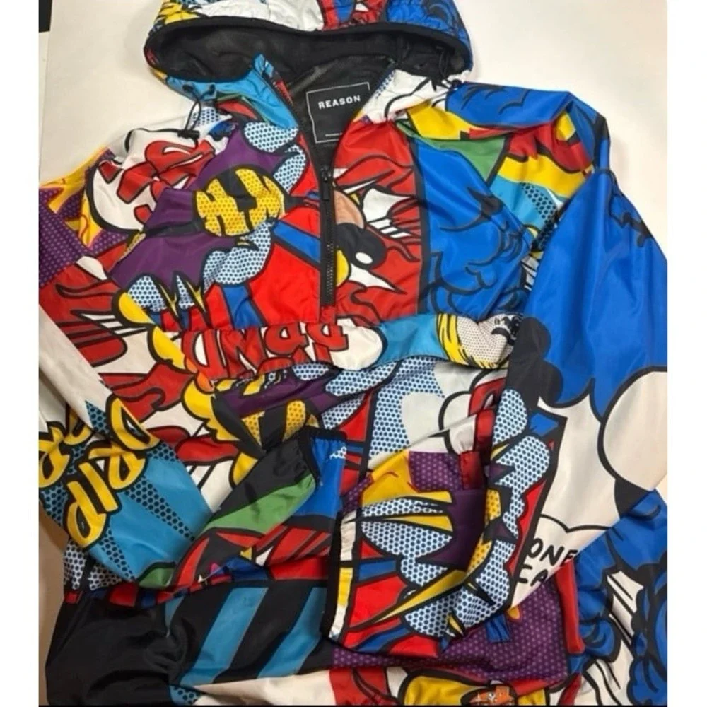 Reason hoodie windbreaker Lichtenstein style‎ comic Money Calls jacket - Picture 10 of 11